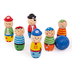 Bigjigs Toys Jeu de Bowling Quilles Pirates en bois 