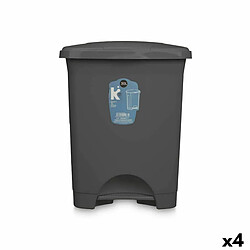 BigBuy Home Poubelle à pédale Anthracite Plastique 30 L (4 Unités)