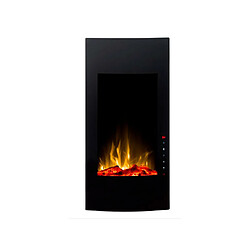 Vente-Unique Cheminée électrique incurvée VULCANO - L41 x P13 x H81 cm - Noire 