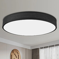 Avis NETTLIFE Plafonnier LED 3000K, 12W, 30CM Salon Rond Noir Moderne Lampe Blanc Chaud avec Abat-Jour de Chambre Plafonnier en Tissu