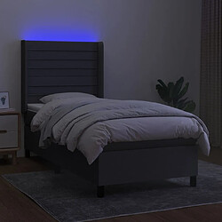 Avis Sommier à lattes et matelas LED,Cadre à lattes de lit pour Adulte Gris foncé 100x200 cm Tissu -MN47350