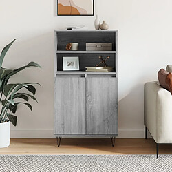 Maison Chic Buffet,Meuble de Rangement,commode pour salon,Cuisine Sonoma gris 60x36x110 cm Bois d'ingénierie -MN14947