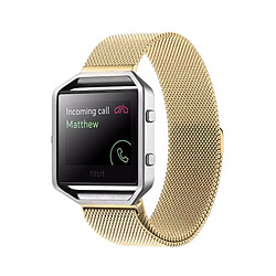 Wewoo Bracelet or pour Fitbit Blaze Montre Boucle Fermoir Magnétique Acier Inoxydable