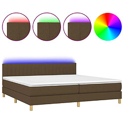 vidaXL Sommier à lattes de lit matelas et LED Marron foncé 200x200 cm