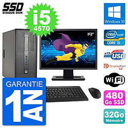 PC Tour HP ProDesk 600 G1 Ecran 19" i5-4570 RAM 32Go SSD 480Go Windows 10 Wifi · Occasion 