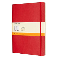 Carnet Moleskine souple rouge 19 x 25 cm ivoire ligné 192 pages