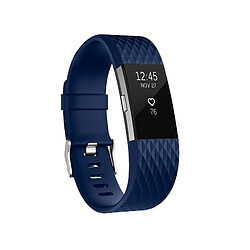 Wewoo Bracelet pour montre connectée Dragonne sport réglable à motif losanges FITBIT Charge 2 bleu aqua 