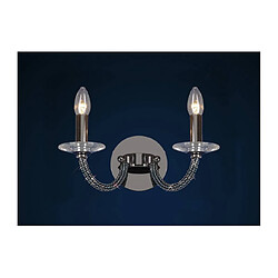 Luminaire Center Applique murale Elena avec interrupteur 2 Ampoules chrome noir/cristal