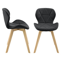 Lot de 2 Chaises Älmhult Similicuir 81 x 57 x 49 cm Noir [en.casa]