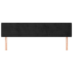 Avis Maison Chic Tête de lit scandinave avec oreilles,meuble de chambre Noir 203x16x78/88 cm Velours -MN41607