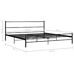 vidaXL Cadre de lit sans matelas noir métal 180x200 cm pas cher