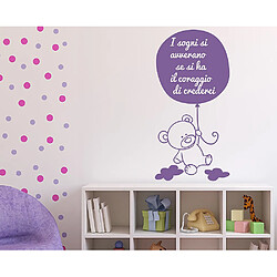 Decoramo Stickers Muraux dans Les Nuages Mural Nounours PVC Lavande 60 X 0,1 X 30 cm 