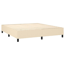 Acheter vidaXL Sommier à lattes de lit et matelas et LED Crème 160x200cm Tissu