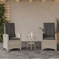 Maison Chic lot de 2 Chaises inclinables et coussins | chaises Relax d'extérieur jardin résine tressée -GKD93762