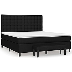 vidaXL Sommier à lattes de lit avec matelas Noir 180x200 cm Tissu