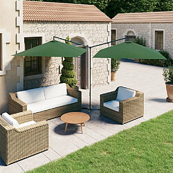 vidaXL Parasol de jardin double avec mât en acier Vert 600x300 cm