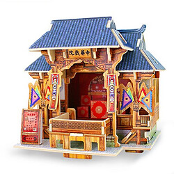 1/24 bricolage miniature kits 3d maison de poupée w / meubles décor de cadeau de théâtre chinois pas cher