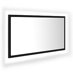 Maison Chic Miroir à LED,Miroir Lumineux LED de salle de bain Noir 80x8,5x37 cm Acrylique -MN19829