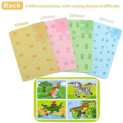 Avis RedMiter Jouet Puzzle en Bois pour Enfants,une boîte contenant 4 Niveaux de Difficulté Différents, 9 Pièces, 12 Pièces, 15 Pièces, 20 Pièces, Jouet Éducatif Parfait pour Garçons Filles de 2 Ans + (Zèbre)