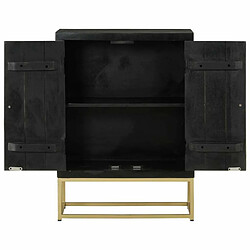 Avis Maison Chic Buffet commode,console avec 2 portes pour rangement noir et doré 55x30x75 cm manguier -MN44430