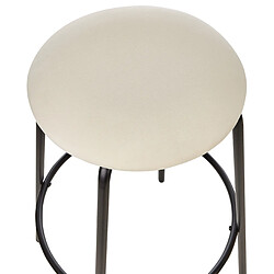 Beliani Tabouret de bar Set de 2 Velours Blanc cassé MORTON pas cher