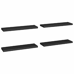 Maison Chic Lot de 4 Étagères murales,Étagère Rangement flottate noir 90x23,5x3,8 cm MDF -MN46950