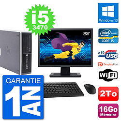 PC HP Compaq Pro 6300 SFF Ecran 22" i5-3470 RAM 16Go Disque 2To Windows 10 Wifi · Occasion 