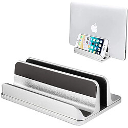 Universal Stand portable vertical PHOCAR MacBook Dock Stand Portable Portable Réglable Tablet Aluminium Tablet Stand Station de quai pour les téléphones portables, iPad, MacBook et 