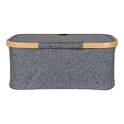 House Nordic Panier en bambou gris foncé 38 x 26 x 16 cm 