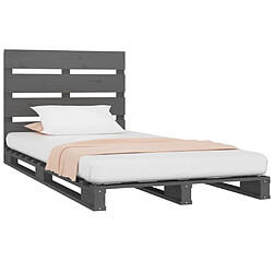 Avis vidaXL Cadre de lit sans matelas gris 100x200 cm bois massif de pin