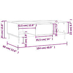 vidaXL Table basse blanc brillant 104x60x35 cm bois d'ingénierie pas cher