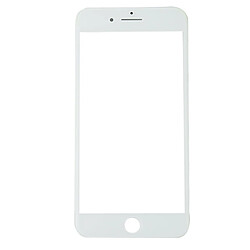 Wewoo Pour iPhone 8 Plus Lentille blanc extérieure en verre avec cadre avant pièce détachée écran LCD et OCA Optically Clear Adhesive