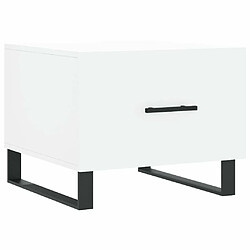 Maison Chic Table basse,Table Console Table d'appoint, Table pour salon blanc 50x50x40 cm bois d'ingénierie -MN79988