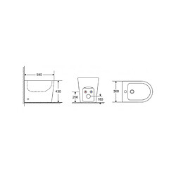 Karag Bidet à poser ZINA 58x36x43 cm