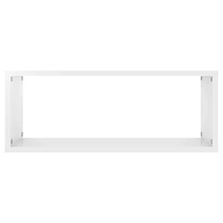 Avis vidaXL Étagères murales cube 4 pcs Blanc brillant Bois d’ingénierie