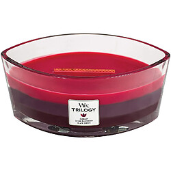 WoodWick Ellipse Trilogy bougie parfumée avec mèche qui crépite, Baies ensoleillées, Temps de combustion jusqu'à 50 heures