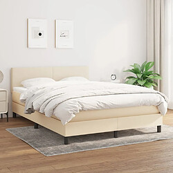 Maison Chic Lit Adulte - Lit simple Lit à sommier tapissier avec matelas moelleux - Meuble de Chambre - Crème 140x190 cm Tissu -MN71286