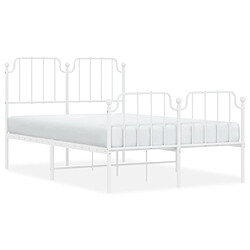 Maison Chic Cadre/structure de lit métal et tête de lit + pied de lit pour adulte - Lit Moderne Chambre blanc 120x200cm -MN16074