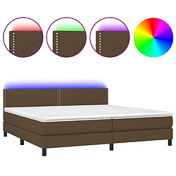 vidaXL Sommier à lattes de lit matelas et LED Marron foncé 200x200 cm