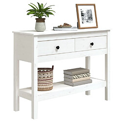 Avis vidaXL Table console Blanc 100x35x75 cm Bois massif de pin