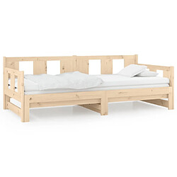 Maison Chic Lit d'appoint Bois de pin solide 2x(80x200)cm,Lit coulissant Lit de repos -GKD74764