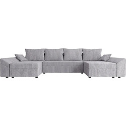 Palozi Sofa Canapé panoramique Vaugirard en velours côtelé - 5 places - Gris