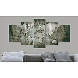 Decoshop26 Tableaux en verre acrylique décoration murale motif carte monde bronze III 100x50 cm TVA110174