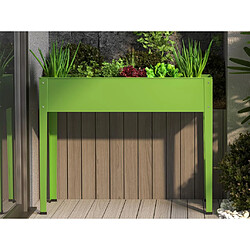 Acheter Vente-Unique Jardinière sur pied en acier vert - L100 x P30 x H80 cm - YGOS