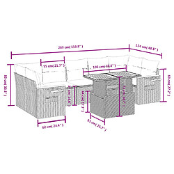 Avis vidaXL Salon de jardin 8 pcs avec coussins noir résine tressée