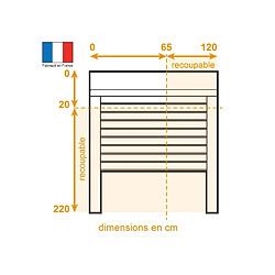 Cstore Volet roulant PVC - H 2,2 x L 1,2 m - Manoeuvre électrique radio - Blanc