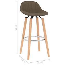 vidaXL Tabourets de bar lot de 2 marron tissu pas cher