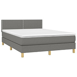 Avis vidaXL Sommier à lattes de lit et matelas et LED Gris foncé 140x190 cm