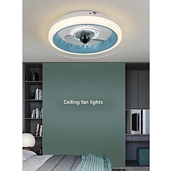 Acheter Universal Lampe de ventilateur de plafond intelligente de 50cm Conversion de fréquence tricolore 220V Salle à manger 80W Lampe de ventilateur de plafond LED ultra-mince Invisible Chambre d'enfants avec ventilateur bleu clair