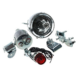 Phare De Dynamo 12v 6w + Kit De Lumière Queue Adapte Vélo Motor Phare de Dynamo de 12V 6W